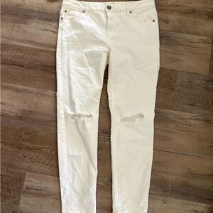 Free People White Distressed Women's Jeans